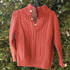 Boys Size 5 Burnt Orange Cable Knit Sweater Rust Class Club